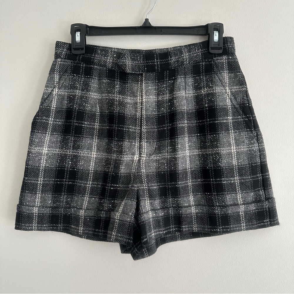 Gap Vintage Wool Blend Plaid Shorts High Rise